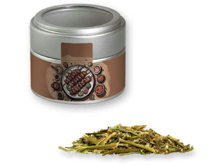 Gewürzmischung BBQ Kräuter Rub, ca. 40g, Metalldose Mini mit Sichtfenster silber