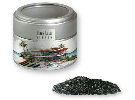 Gewürzmischung Black Lava Salz, ca. 110g, Metalldose Mini mit Sichtfenster silber