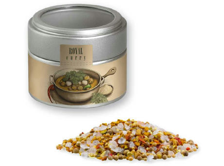 Royal Curry, ca. 75g, Metalldose Mini mit Sichtfenster silber