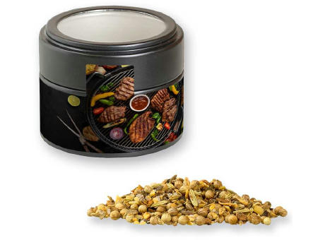 Gewürzmischung African BBQ, ca. 60g, Metalldose Mini mit Sichtfenster schwarz