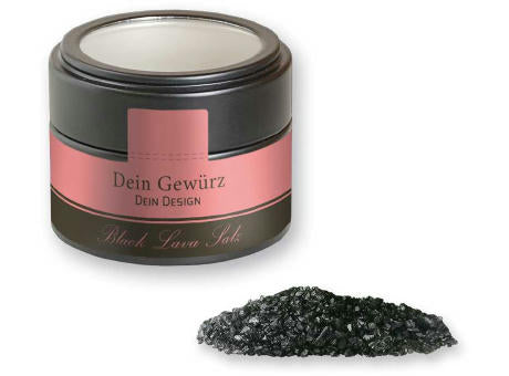 Gewürzmischung Black Lava Salz, ca. 110g, Metalldose Mini mit Sichtfenster schwarz