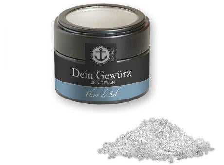 Fleur de Sel, ca. 50g, Metalldose Mini mit Sichtfenster schwarz