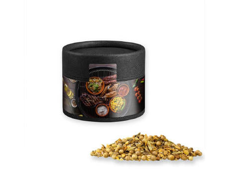 Gewürzmischung African BBQ, ca. 40g, Kraftpapierdose Mini schwarz