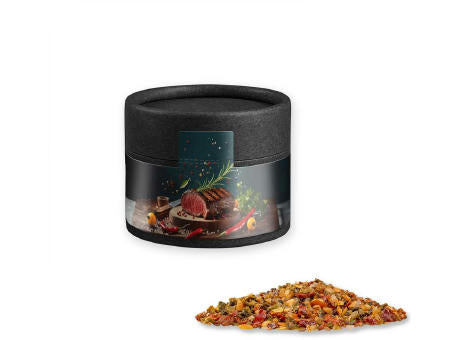 Gewürzmischung Steak Pfeffer, ca. 40g, Kraftpapierdose Mini schwarz