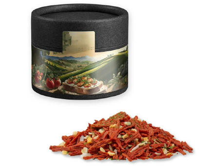 Gewürzmischung Toskanische Bruchetta, ca. 28g, Kraftpapierdose Mini schwarz
