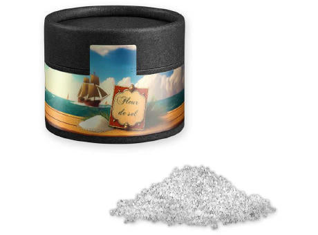 Fleur de Sel, ca. 40g, Kraftpapierdose Mini schwarz