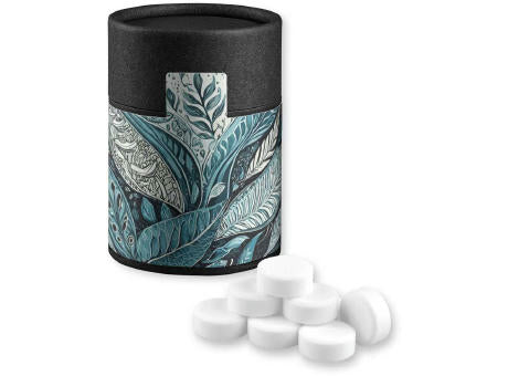 Pfefferminz Drops, ca. 80g, Kraftpapierdose Midi schwarz