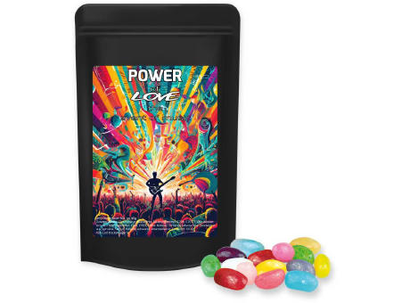 Jelly Beans sauer-Mix, ca. 100g, Standbeutel Midi schwarz