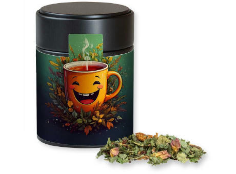 Kräutertee Glücksgefühle, ca. 50g, Metalldose Midi schwarz