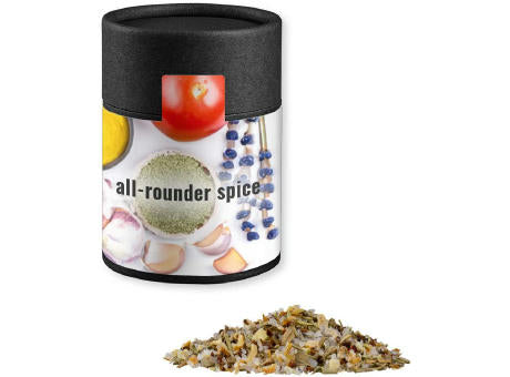 Gewürzmischung Alleskönner, ca. 75g, Kraftpapierdose Midi schwarz