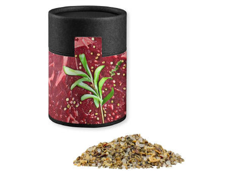 Gewürzmischung Kräuter-Steakgewürz, ca. 45g, Kraftpapierdose Midi schwarz