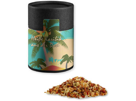 Gewürzmischung HOT Karibik Mix, ca. 50g, Kraftpapierdose Midi schwarz