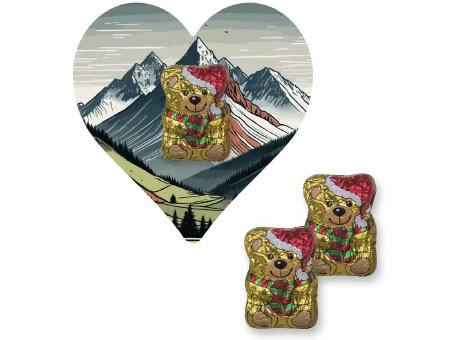 Schoko-Weihnachtsbärchen, ca. 7g, Flyer Mini Herzform