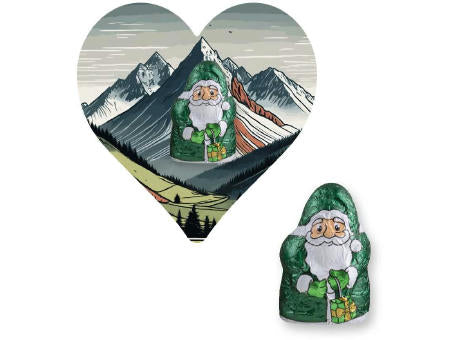 Mini Schoko-Weihnachtsmänner vegan, ca. 7g, Flyer Mini Herzform