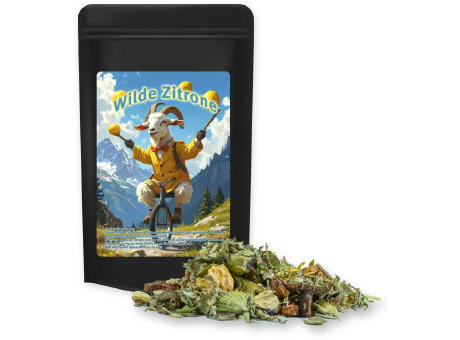 Kräutertee Bergtee & Zitrus, ca. 11g, Standbeutel Mini schwarz