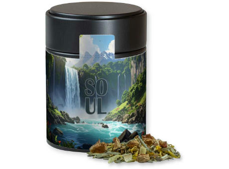 Kräutertee Seelenwohl, ca. 30g, Metalldose Midi schwarz