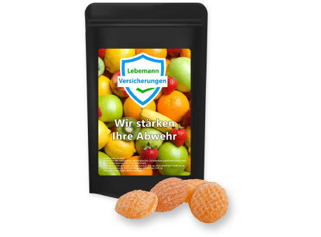 Multivitamin Bonbons, ca. 80g, Standbeutel Midi schwarz