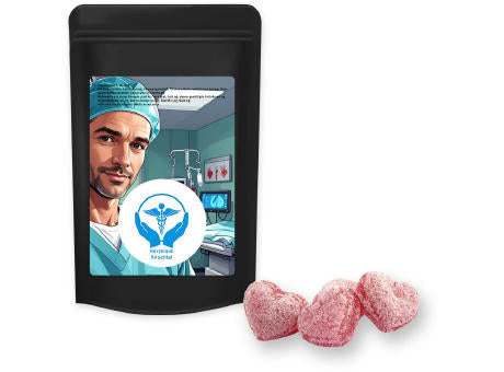 Kirschbonbons mit Magnesium, ca. 80g, Standbeutel Midi schwarz
