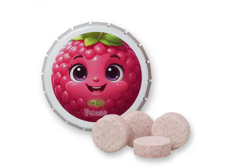 Himbeer Drops, ca. 20g, Klick-Klack Dose weiß