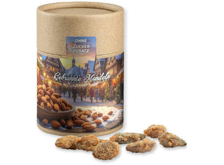 Feuergebrannte Mandeln ohne Zuckerzusatz, ca. 80g, Kraftpapierdose Midi