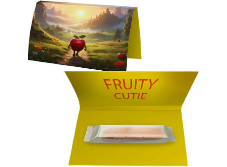 Fruchtstreifen Apfel, ca. 5g, Werbekarte A5 gefaltet