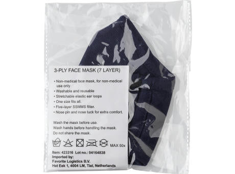 Wiederverwendbare Maske aus Baumwolle und Polyester Riyan