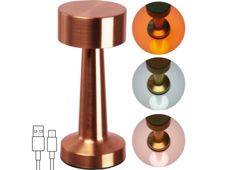 Tischlampe aus Edelstahl mit Akku ILSE