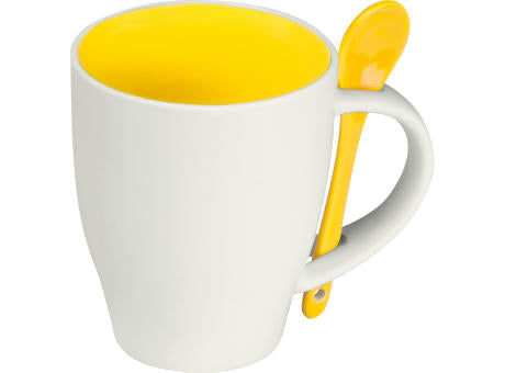 Tasse aus Porzellan mit Löffel, 250ml ARMANDO