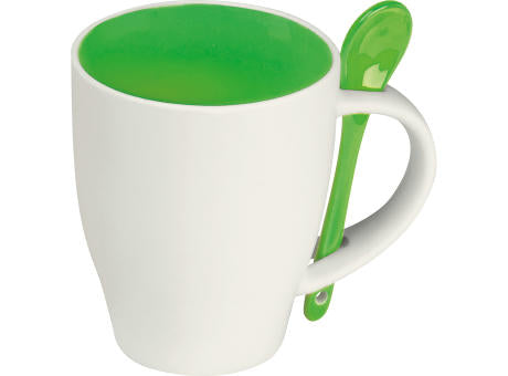 Tasse aus Porzellan mit Löffel, 250ml ARMANDO