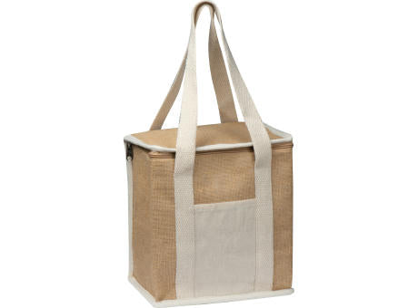 Jute Kühltasche mit langen Henkeln