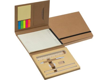 Schreibmappe mit Lineal, Schreibblock und Haftmarkern CALVIN