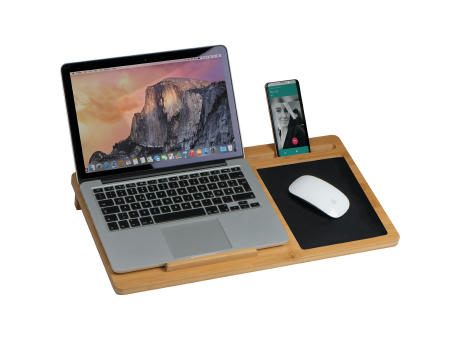 Laptopunterlage mit Mousepad und Handyhalter HIPOLIT