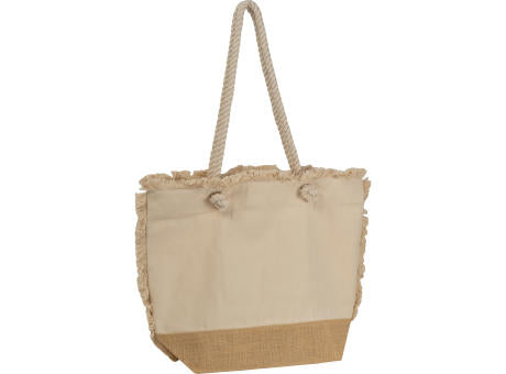 Strandtasche mit Juteboden und Fransen RICARDA