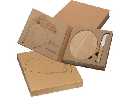 Käseset mit Holzbrettchen und Käsemesser EMILIO
