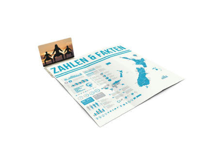 Faltplan Concept-Card Small RECYCLING 85 × 55 mm Naturkarton-Umschlag