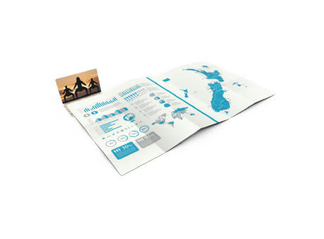 Faltplan Concept-Card Small RECYCLING 85 × 55 mm Naturkarton-Umschlag