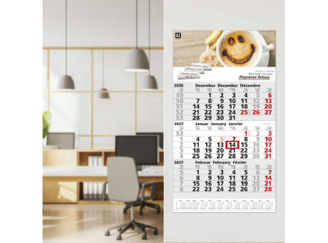 3-Monatskalender Einblatt Primus 3 Post A EXPRESS mit Jahresübersicht