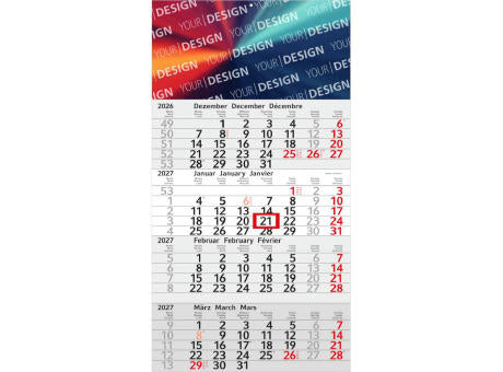 4-Monatskalender Einblatt Budget 4 Schrift modern