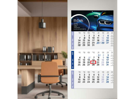 3-Monatskalender Einblatt Logic 3 Post A Design-Kalendarium