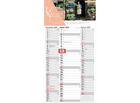 3-Monatskalender Einblatt Spectrum 3 Streifenkalender 3 Monate