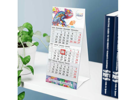 Tischkalender Mini 3 Karton-Dachaufsteller