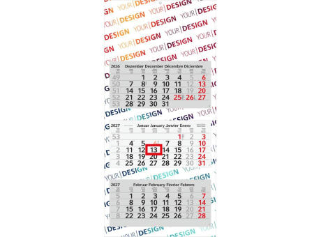 3-Monatskalender Mehrblock Profil 3 RECYCLING Schrift modern