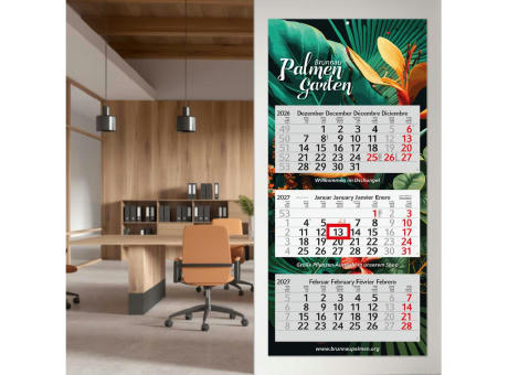 3-Monatskalender Mehrblock Profil 3 RECYCLING Schrift modern