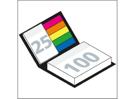 Haftnotiz-Set Wien Innenteil schwarz 100/25 Haftzettel