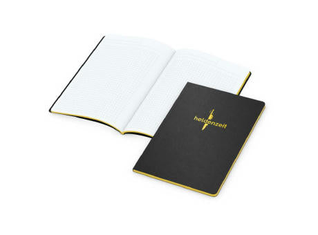 Notizbuch Tablet-Book Farbschnitt Naturkarton-Softcover schwarz