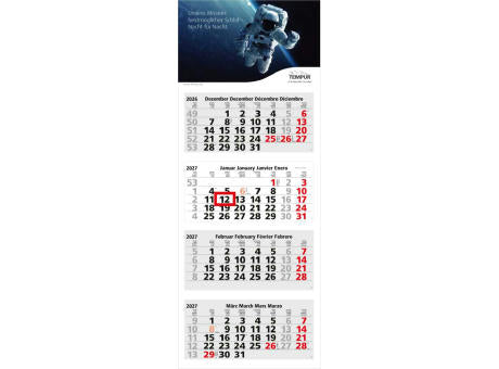 4-Monatskalender Mehrblock Forum Light 4 Werbung am Kopf