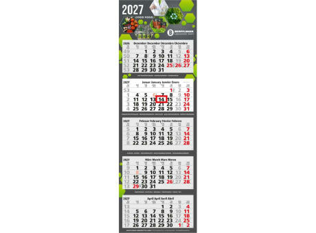 5-Monatskalender Mehrblock Penta Light 5 Werbung auf Rückwand