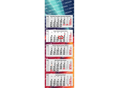 5-Monatskalender Mehrblock Penta Light 5 Werbung auf Rückwand