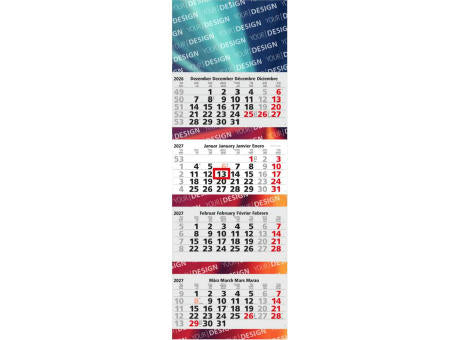 4-Monatskalender Mehrblock Quadro 4 Post Extra-Breite 335 mm