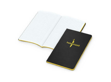 Notizbuch Tablet-Book Farbschnitt Naturkarton-Softcover schwarz